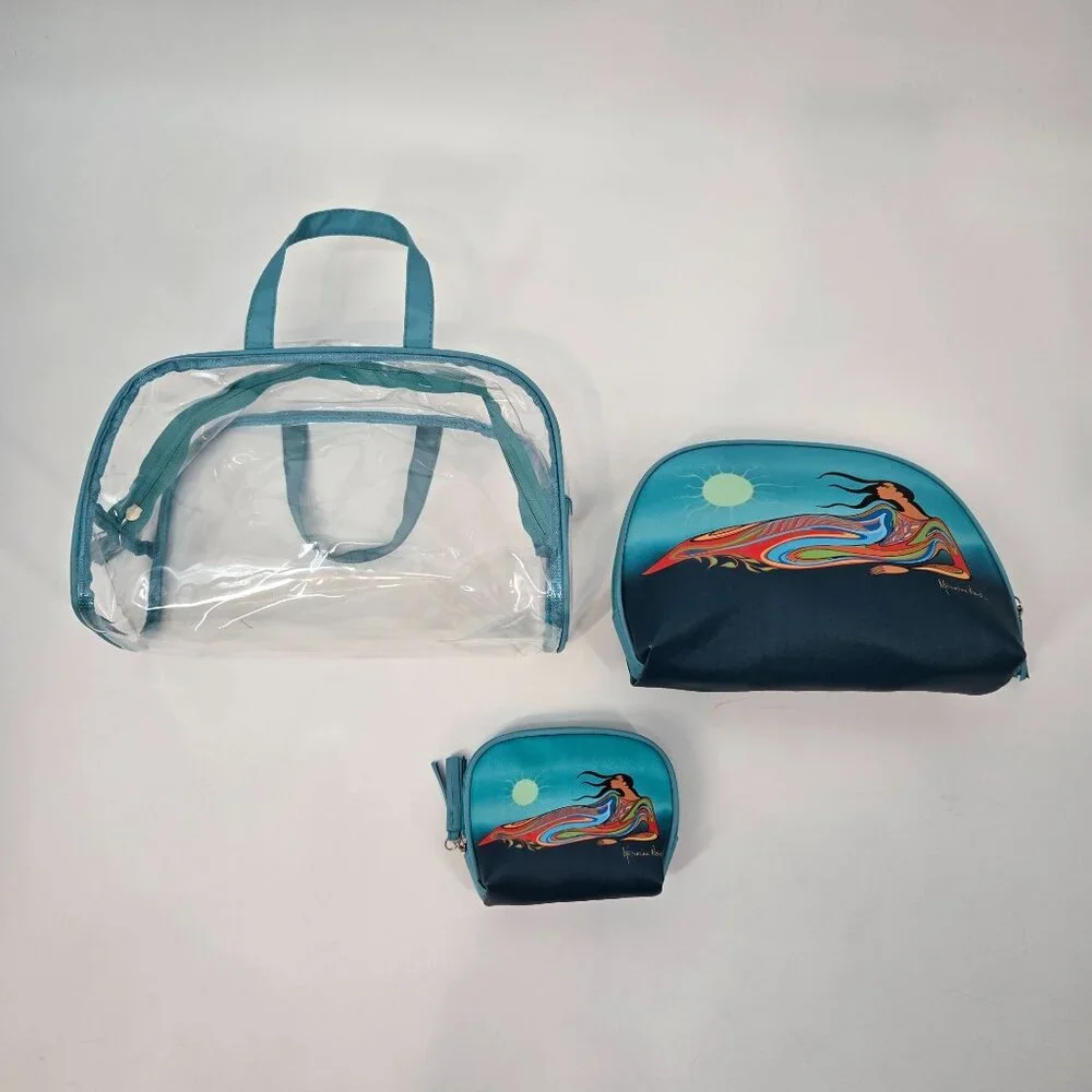Oscardo Mother Earth Cosmetic Bags 3 Piece Set First Nations Artist Maxine Noel